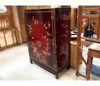 MEUBLE chinois rouge bordeau 4 portes