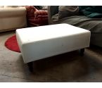 POUF carre tissu blanc