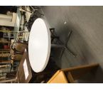 TABLE RONDE BLANCHE PIED CHROME