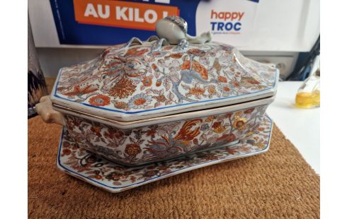 LEGUMIER COUVERT PORCELAINE CHINOISE + PLAT