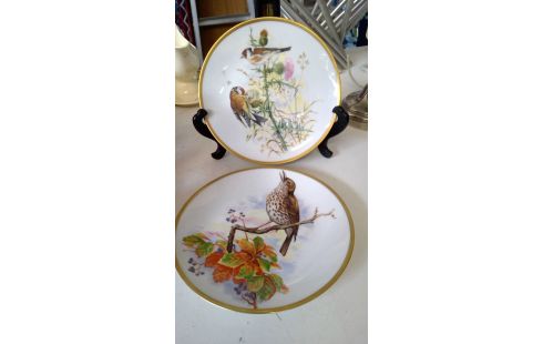 BORDJES 2 STUKS EMS PORCELEIN VOGELS