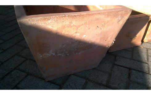 BLOEMBAK VIERKANT TERRA COTTA GROOT