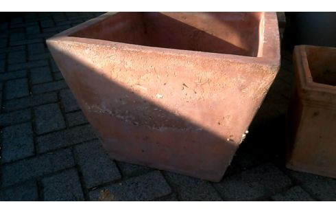BLOEMBAK VIERKANT TERRA COTTA GROOT