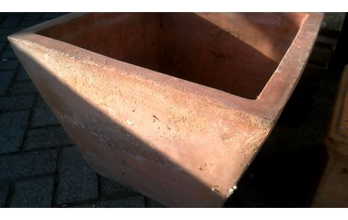 BLOEMBAK VIERKANT TERRA COTTA GROOT