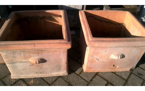 BLOEMBAK TERRA COTTA VIERKANT GROOT PER