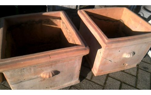 BLOEMBAK TERRA COTTA VIERKANT GROOT PER
