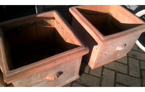 BLOEMBAK TERRA COTTA VIERKANT GROOT PER