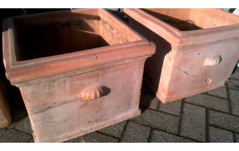 BLOEMBAK TERRA COTTA VIERKANT GROOT PER