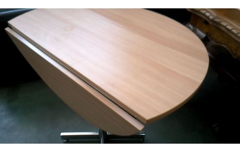 TABLE DE CUISINE ROND PLIANT FRENE LOOK CHROME