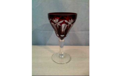 LIKÖRGLAS 5ER-SET GLAS ROT GESCHLIFFEN