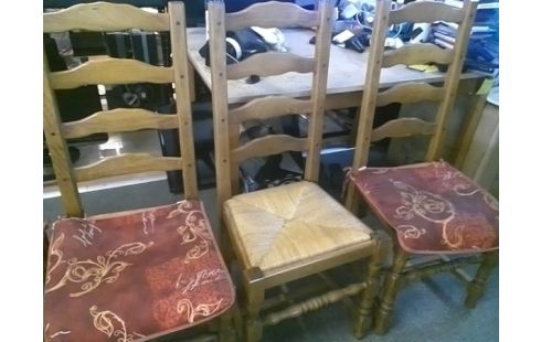 LOT DE 5 CHAISES PAILLEES