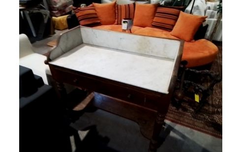 TABLE DE TOILETTE DESSUS MARBRE BLANC