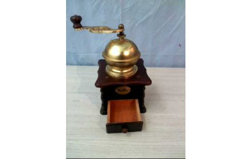 KAFFEEMÜHLE HOLZ DUNKEL ALT GOLDF.