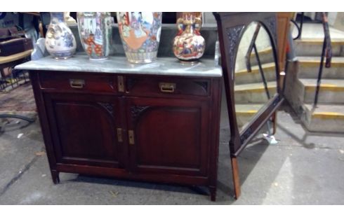 KOMMODE, , WASCHBECKEN, , FACETTIERTER SPIEGEL