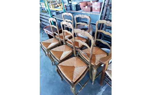 LOT DE 6 CHAISES STYLE LOUIS XV