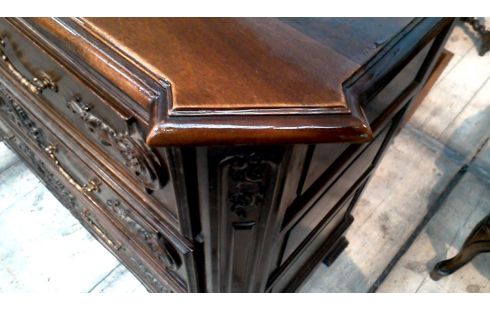 CHIFONIER NOGAL 3 CAJONES ANTIGUO ESTILO LUIS XV