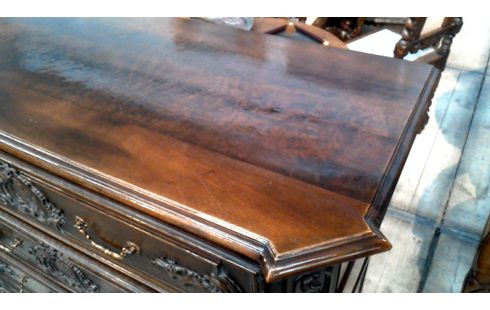 CHIFONIER NOGAL 3 CAJONES ANTIGUO ESTILO LUIS XV