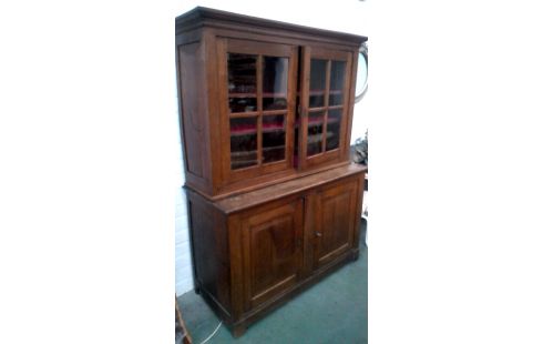 ESCAPARATE 2 CUERPOS 4 PUERTAS ANTIGUO MACIZO ROBLE