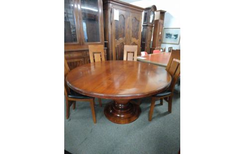 TABLE RONDE MERISIER 3ALLONGES  150CM