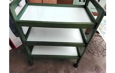 ETAGERE DE RANGEMENT VERTE ROULETTES