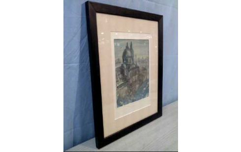 AQUARELL I.R. SIGN. ABSTRAKT <BLAUER DOM>