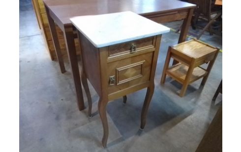 CHEVET 1 TIROIR DESSUS MARBRE 1 PORTE / 1 TIROIR