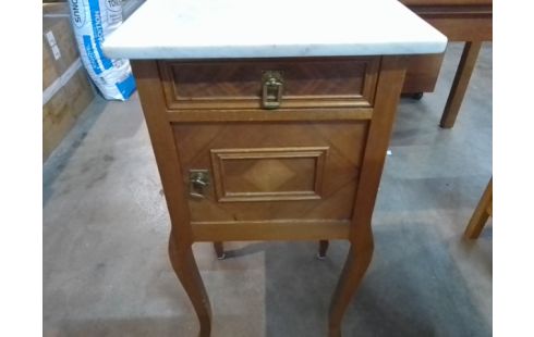 CHEVET 1 TIROIR DESSUS MARBRE 1 PORTE / 1 TIROIR