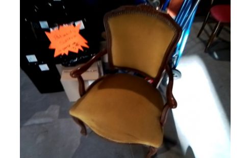 FAUTEUIL DE STYLE TISSU MOUTARDE