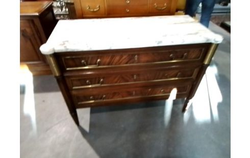 COMMODE LOUIS 16 DESSUS MARBRE BLANC