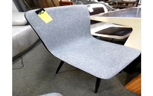 CHAISE Tissu gris pieds noirs