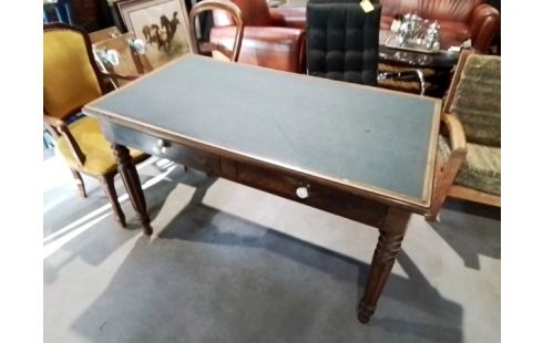 bureau 2 2T DESSUS CUIR VERT