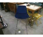 TABOURET DE BAR VELOURS BLEU