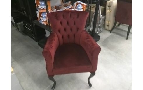 FAUTEUIL VELOURS BORDEAUX
