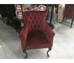 FAUTEUIL VELOURS BORDEAUX