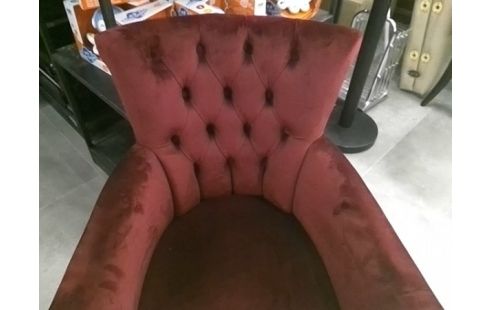 FAUTEUIL VELOURS BORDEAUX