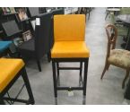 TABOURET DE BAR CUIR JAUNE