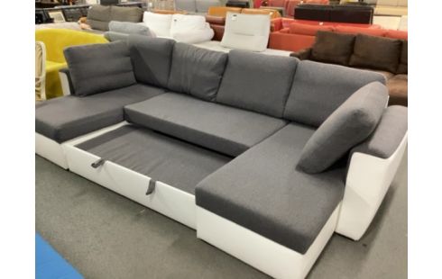 CANAPE D'ANGLE EN U CONVERTIBLE COFFRE