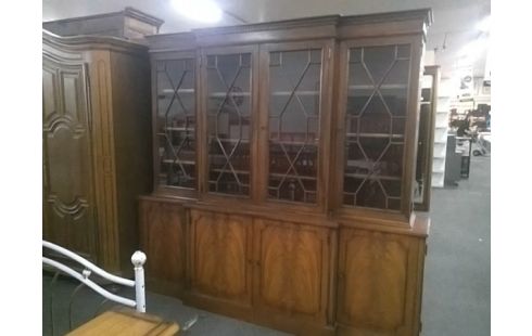 BIBLIOTHEQUE 2 CORPS ACAJOU STYLE ANGLAIS