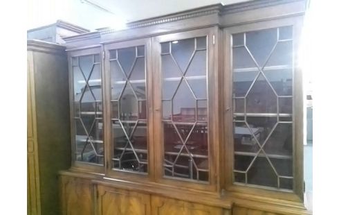 BIBLIOTHEQUE 2 CORPS ACAJOU STYLE ANGLAIS