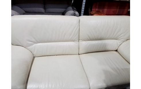 CANAPE CUIR BEIGE 3 PL