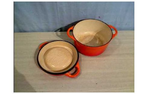 TOPF ORANGE <DOUFEU> GUSSEISEN MIT DECKEL