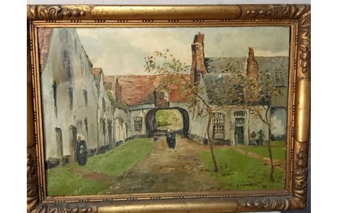 HUILE SUR TOILE BEGUINAGE