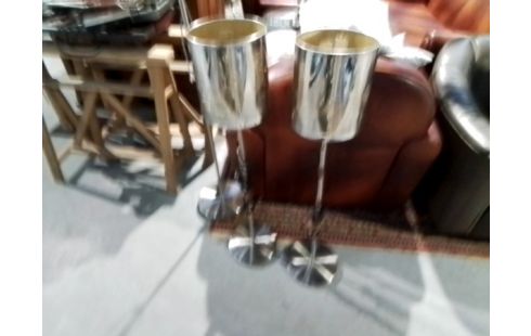 LAMPE ABAT JOUR GRIS PIED METAL GRIS