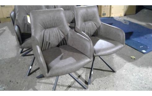 LOT DE 6 CHAISES LYRA PU BRUN