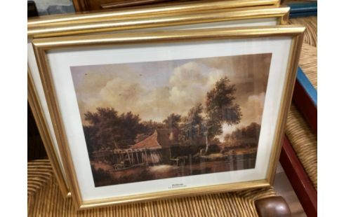 CADRE DORE MOULIN A EAU