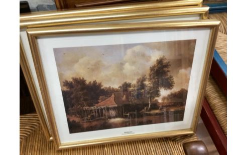 CADRE DORE MOULIN A EAU