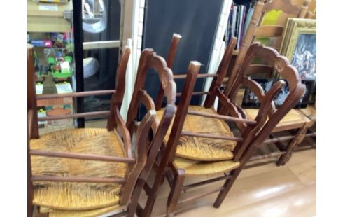 CHAISE PAILLÉE LOT DE 5