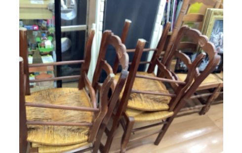 CHAISE PAILLÉE LOT DE 5