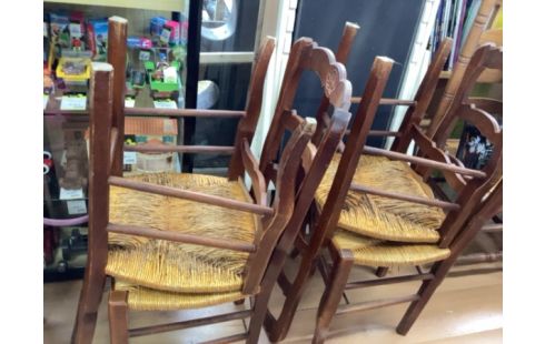 CHAISE PAILLÉE LOT DE 5