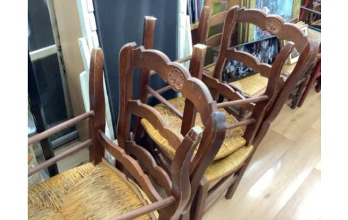 CHAISE PAILLÉE LOT DE 5